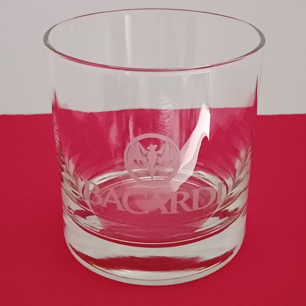 Bacardi Rum Etched 8 oz. Old Fashion Whiskey Glass